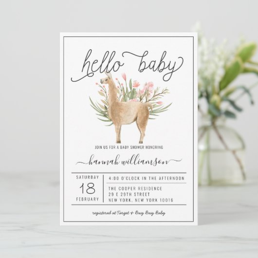 Spring Woodland | Uitnodiging tot Baby shower (Staand voorkant)