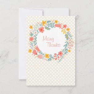 Spring Wreath Bedankt Notecard Kaart