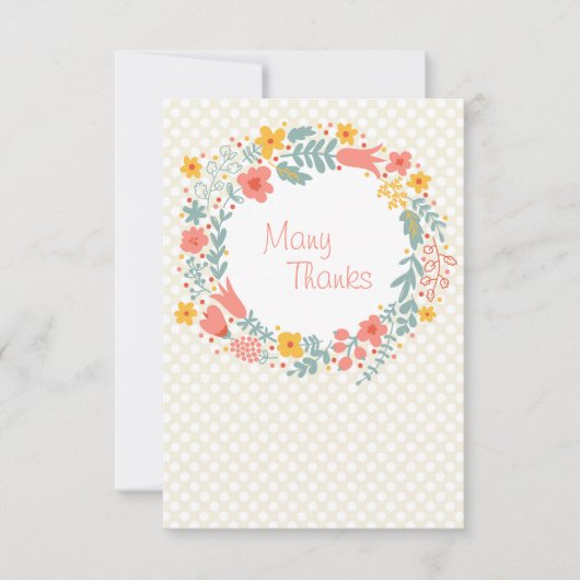 Spring Wreath Bedankt Notecard Kaart (Voorkant)