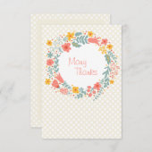 Spring Wreath Bedankt Notecard Kaart (Voorkant / Achterkant)