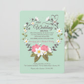 Spring Wreath Post bruiloft brunch uitnodiging (Staand voorkant)