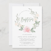 Spring Wreath | Waterverf Floral Baptisme Kaart (Voorkant)