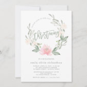 Spring Wreath | Waterverf Floral Christening Kaart (Voorkant)