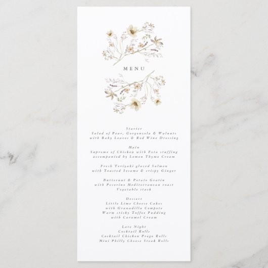 Spring Wreath Wildflower Wedding Menu (Voorkant)