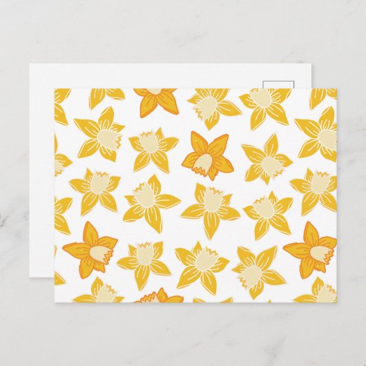 Spring Yellow Daddodil Briefkaart (Voorkant / Achterkant)
