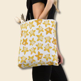 Spring Yellow Daffodil bloemenpatroon Tote Bag