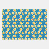 Spring Yellow Daffodil Bloemgroen Blauw Inpakpapier Vel (Voorkant 2)