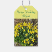 Spring Yellow Daffodils Birthday Cadeaulabel (Voorkant)