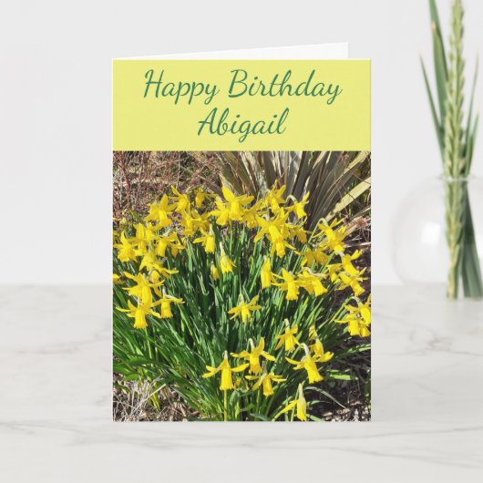 Spring Yellow Daffodils Birthday Card Kaart (Voorkant)