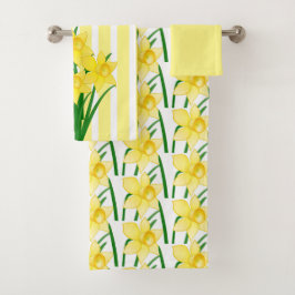 Spring Yellow Daffodils Flowers Bad Handdoek