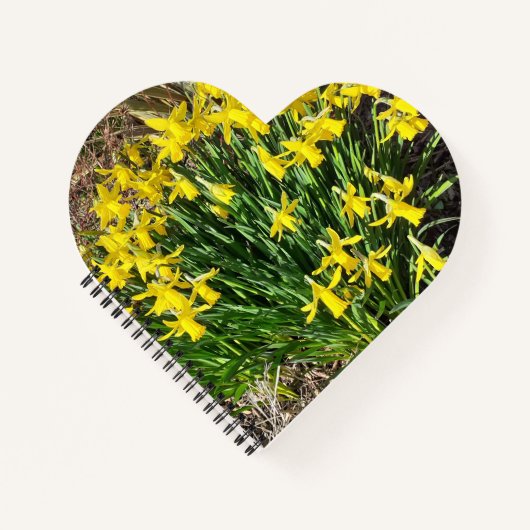 Spring Yellow Daffodils Heart Notitieboek (Voorkant)