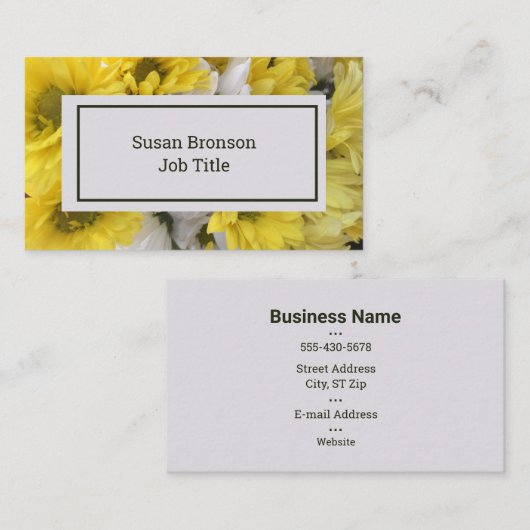 Spring Yellow Floral Visitekaartje (Voorkant / Achterkant)