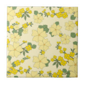 Spring Yellow Flower Pattern Tile Tegeltje (Voorkant)