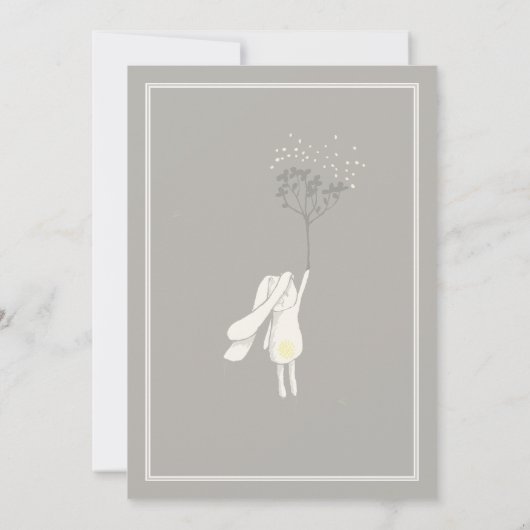  Spring Yellow Neutral Bunny Baby shower Kaart (Achterkant)