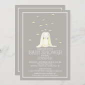  Spring Yellow Neutral Bunny Baby shower Kaart (Voorkant / Achterkant)