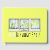 Spring Yellow Poppies 40th Birthday Guest Book Gastenboek (Voorkant)