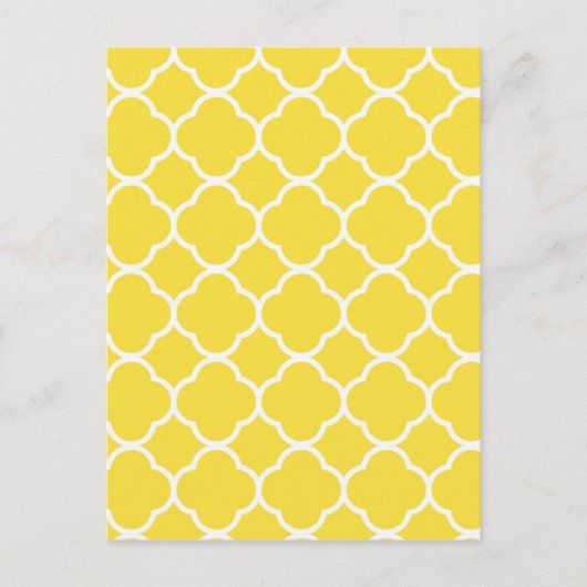 Spring Yellow Quatrefoil Briefkaart (Voorkant)