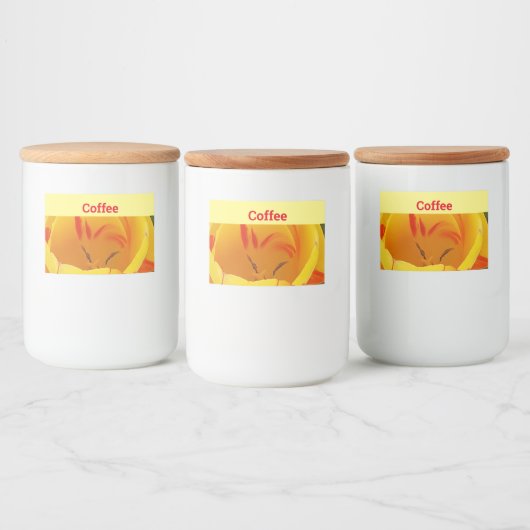 Spring Yellow Tulip Food Label Voedselcontainer Etiket (Flessen)