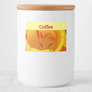 Spring Yellow Tulip Food Label Voedselcontainer Etiket