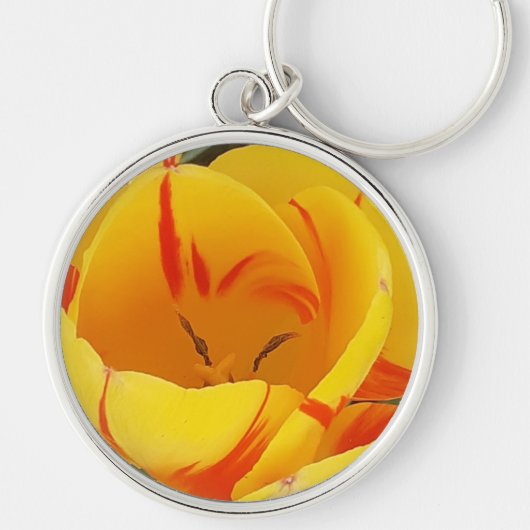 Spring Yellow Tulips Key Ring Sleutelhanger (Voorkant)