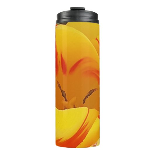Spring Yellow Tulips Thermal Tumbler Thermosbeker (Voorkant)