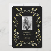 Spring Yellow Wildflower B/W Foto-Vrijgezellenfees Kaart (Voorkant)