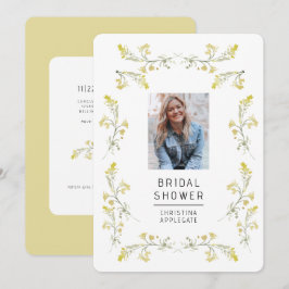 Spring Yellow Wildflower Foto Vrijgezellenfeest II Kaart