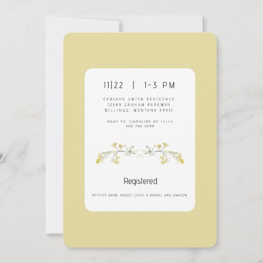 Spring Yellow Wildflower Foto Vrijgezellenfeest Kaart (Achterkant)