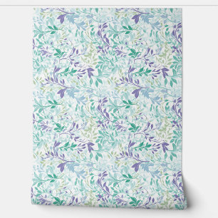 Spring Zachte pastel paarse en salie groene blader Behang