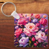 Spring Zen Sunrise Pink Blossom Garden Sleutelhanger (Voorkant)