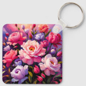 Spring Zen Sunrise Pink Blossom Garden Sleutelhanger (Achterkant)