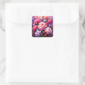 Spring Zen Sunrise Pink Blossom Garden  Vierkante Sticker (Tas)