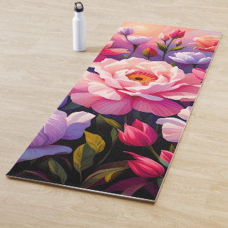 Spring Zen Sunrise Pink Blossom Garden  Yogamat