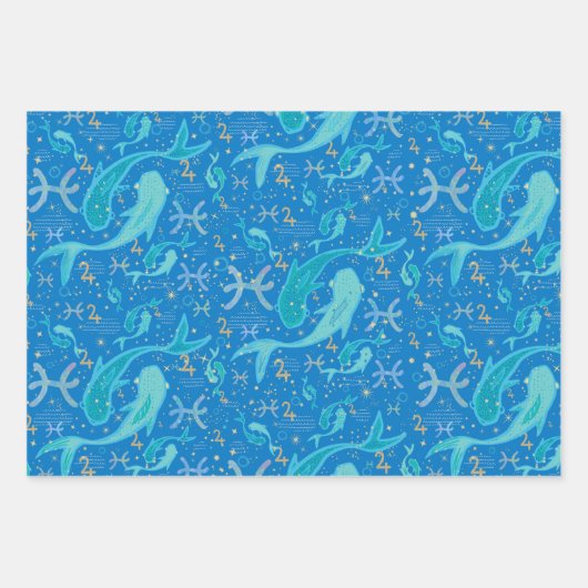 Spring Zodiac trio Vissen Ram Stier Inpakpapier Vel (Voorkant 3)