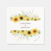 Spring Zonnebloem bruiloft servetten (Voorkant)