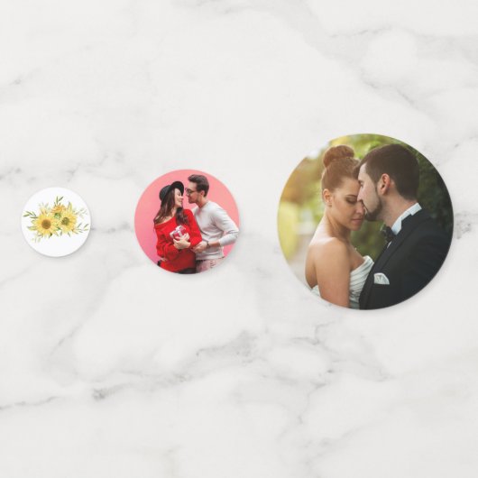 Spring Zonnebloem Trouwtafel Decor Confetti (Voorkanten)