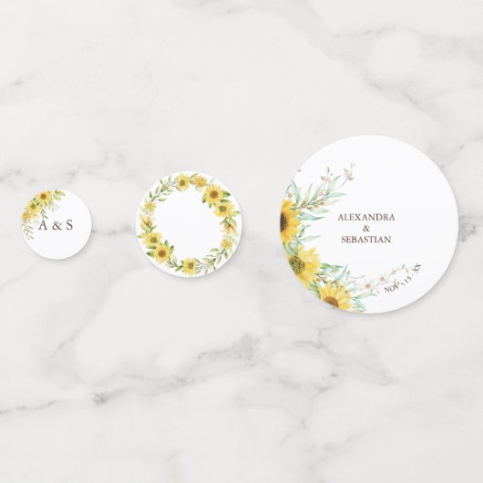 Spring Zonnebloem Trouwtafel Decor Confetti (Achterkanten)