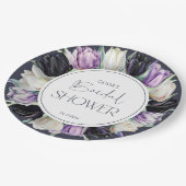 Spring zwart en wit tulpen Vrijgezellenfeest Papieren Bordje (Gekanteld)