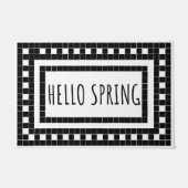 Spring zwart-wit Tegel Design Deurmat (Voorkant)
