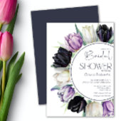 Spring zwart wit tulpen Vrijgezellenfeest Kaart