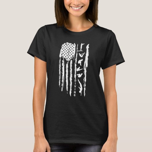 Springboard & Platform diving American flag aquati T-shirt (Voorkant)