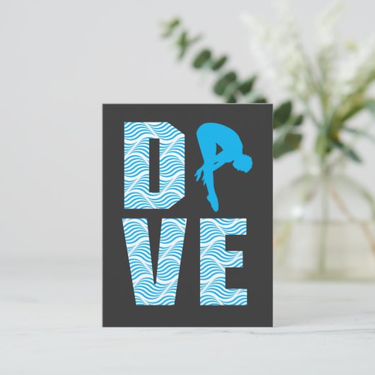 Springboard Springboard-bord met wift-duiker Briefkaart (Staand voorkant)