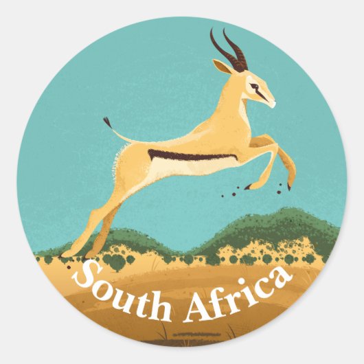 Springbok in Zuid-Afrika Ronde Sticker (Voorkant)