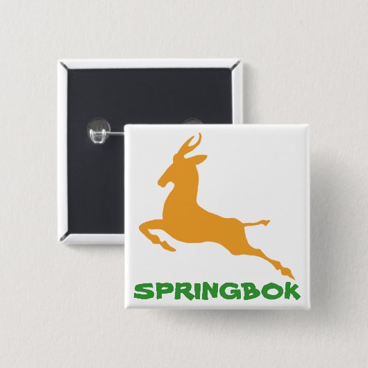 Springbok Vierkante Button 5,1 Cm (Voorkant /achterkant)
