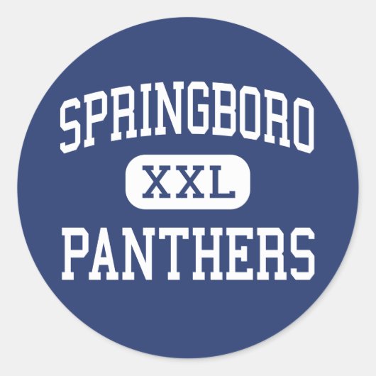 Springboro - Panters - Hoog - Springboro Ronde Sticker (Voorkant)