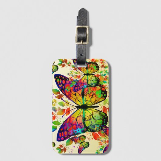 SPRINGBUTTERFLIES COLORFUL NATUUR BAGAGELABEL (Voorkant (verticaal))