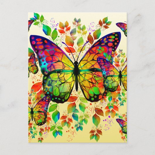 SPRINGBUTTERFLIES COLORFUL NATUUR BRIEFKAART (Voorkant)