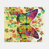 SPRINGBUTTERFLIES COLORFUL NATUUR FLEECE DEKEN (Voorkant (Horizontaal))
