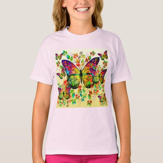 SPRINGBUTTERFLIES COLORFUL NATUUR T-SHIRT (Voorkant)