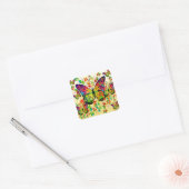 SPRINGBUTTERFLIES COLORFUL NATUUR VIERKANTE STICKER (Envelop)